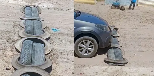 Madrynense diseñó un curioso reductor de velocidad