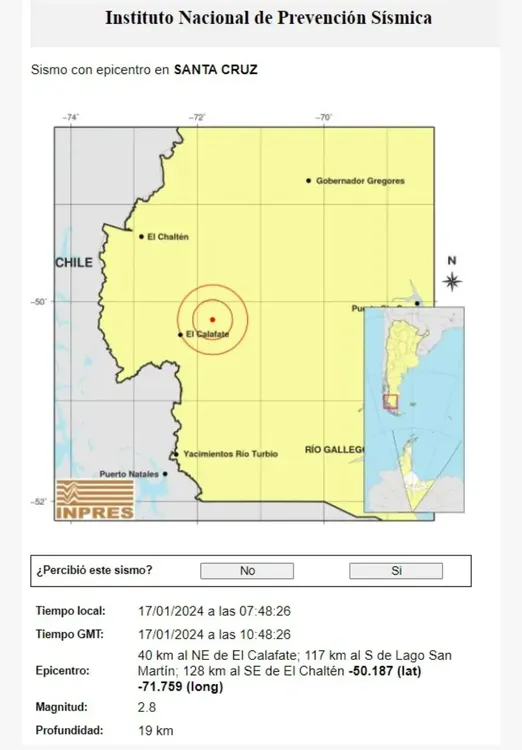 temblor en el calafate