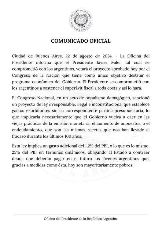 Veto Reforma Jubilatoria 1