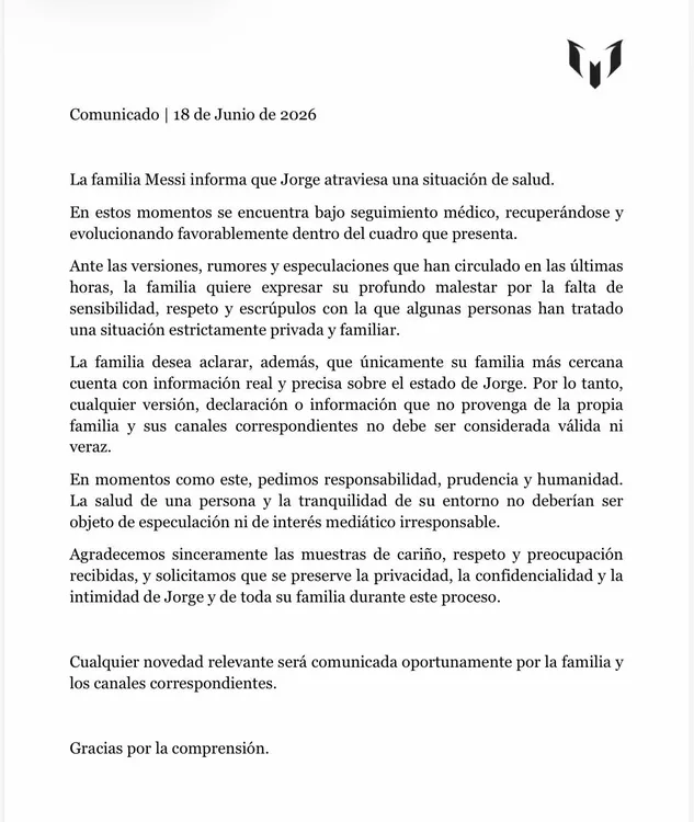 Comunicado Messi